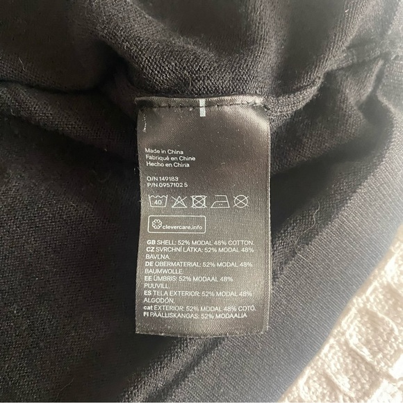 H&M muscle fit black sweater zip polo shirt size Large - Picture 4 of 6